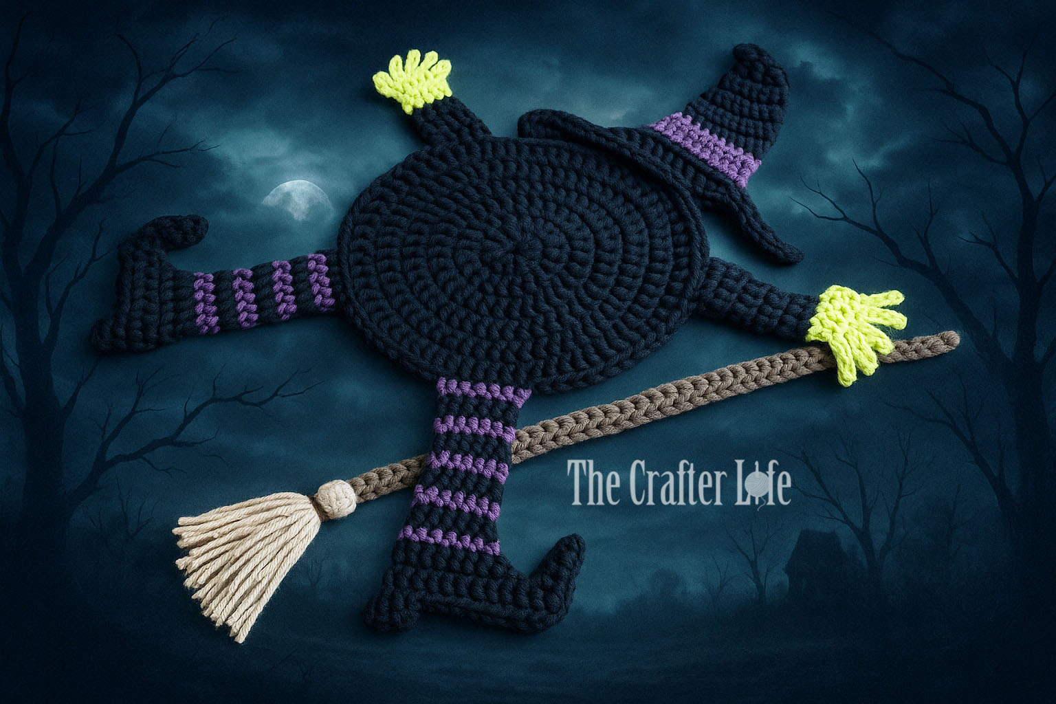 Flattened Witch Hot Pad by The Crafter Life